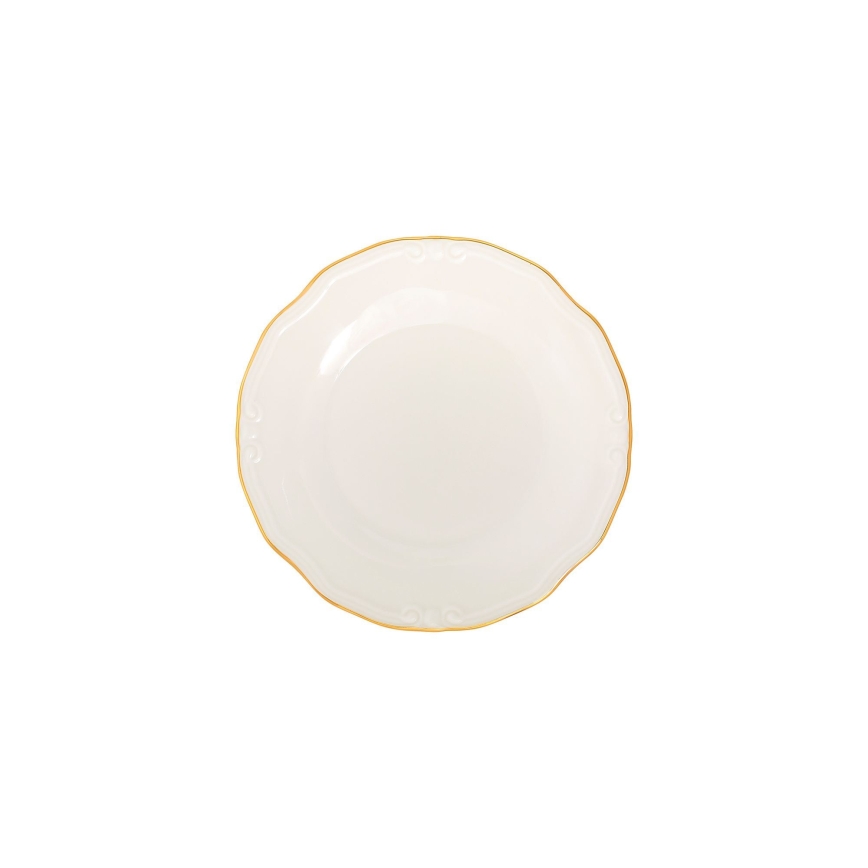 Servizio da tavola 24 pezzi — bianco con finiture oro, in porcellana