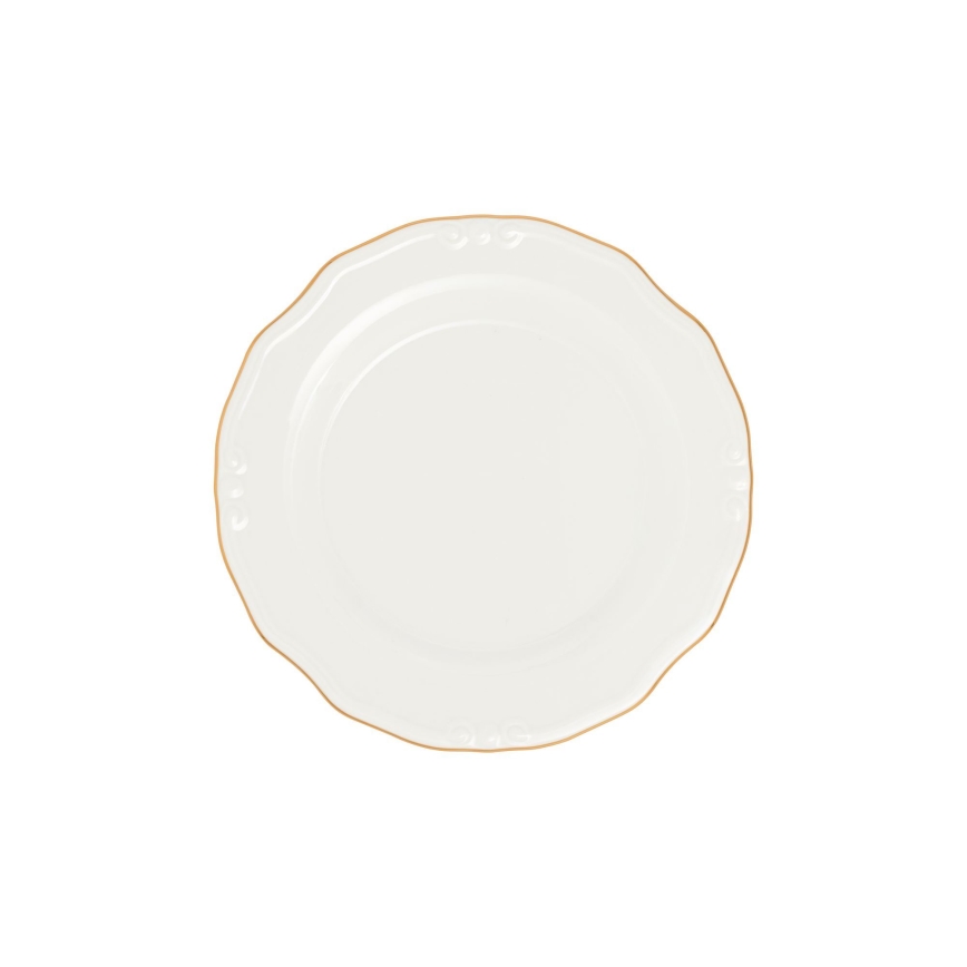 Servizio da tavola 24 pezzi — bianco con finiture oro, in porcellana