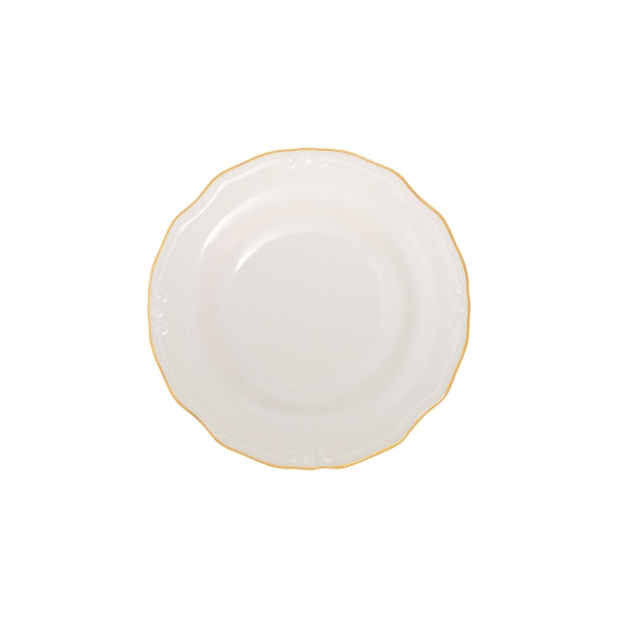 Servizio da tavola 24 pezzi — bianco con finiture oro, in porcellana