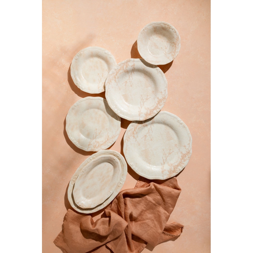 Servizio da tavola 27 pezzi beige/porcellana