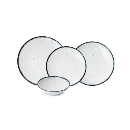 Servizio da tavola in porcellana, 24 pezzi, bianco/nero