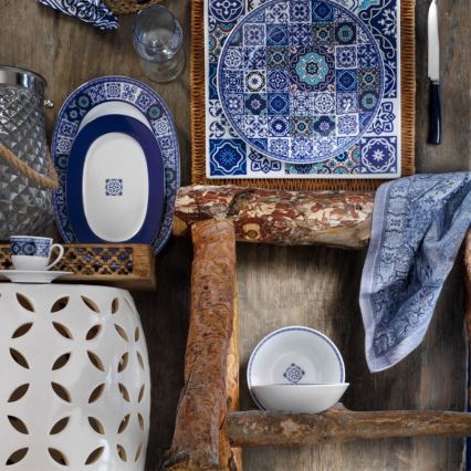 Servizio da tavola in porcellana, 24 pezzi, blu