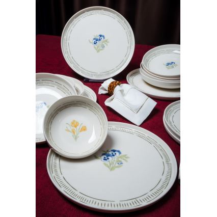 Servizio di piatti 18 pezzi, bianco/multicolore, porcellana