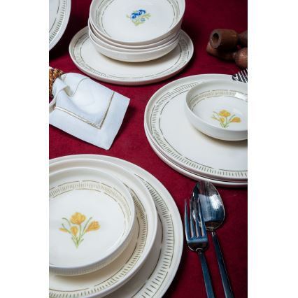 Servizio di piatti 18 pezzi, bianco/multicolore, porcellana