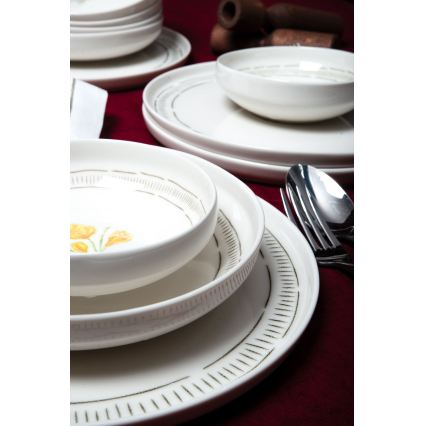 Servizio di piatti 18 pezzi, bianco/multicolore, porcellana