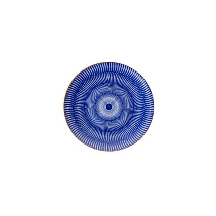 Servizio di piatti 24 pezzi, blu/arancione, in porcellana