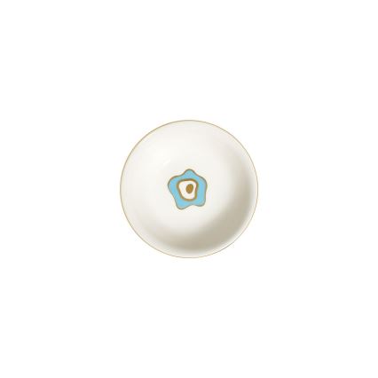 Servizio di piatti 24 pezzi in porcellana, bianco/blu/oro