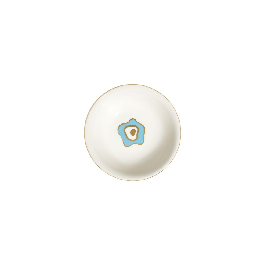 Servizio di piatti 24 pezzi in porcellana, bianco/blu/oro