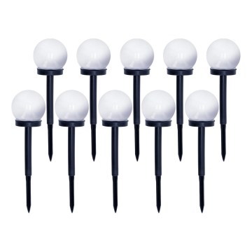 SET 10x Lampada solare LED LED/0,12W/1,2V 6500K IP44 40 mAh nero/bianco