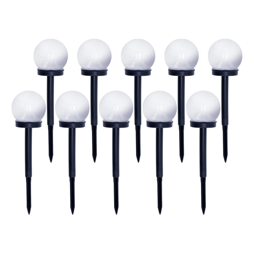SET 10x Lampada solare LED LED/0,12W/1,2V 6500K IP44 nero/bianco