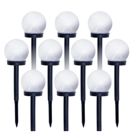 SET 10x Lampada solare LED LED/0,12W/1,2V 6500K IP44 nero/bianco