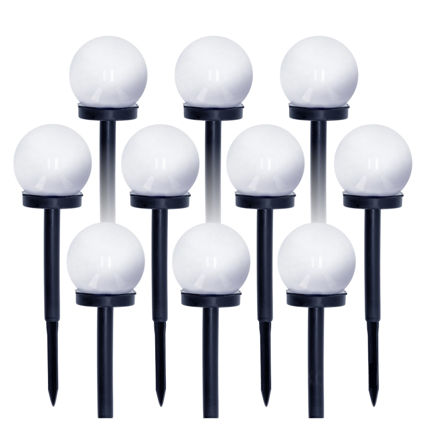 SET 10x Lampada solare LED LED/0,12W/1,2V 6500K IP44 nero/bianco