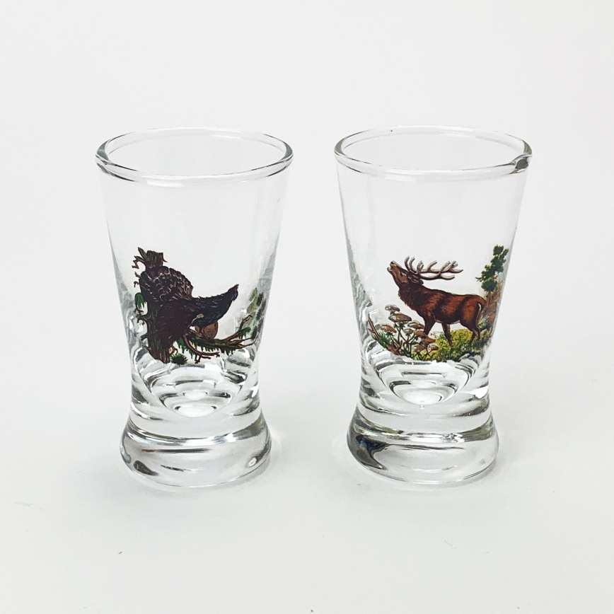 Set 1x vetro bottle e 2x bicchiere per shot limpido