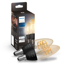 SET 2 lampadine LED dimmerabili Philips Hue WHITE AMBIANCE E14/4,6W/230V