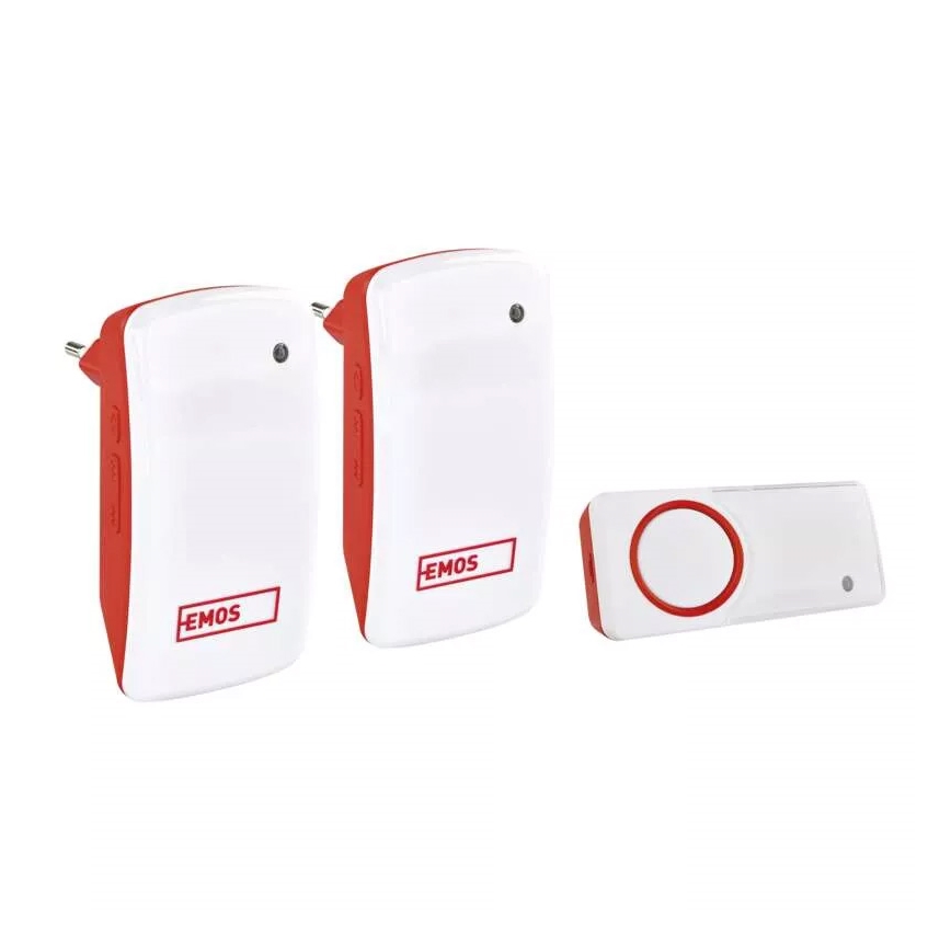 SET 2x Campanello con presa wireless 230V IP44
