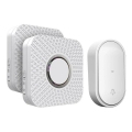 Set 2x campanello senza fili da presa, a energia cinetica, 230V, bianco
