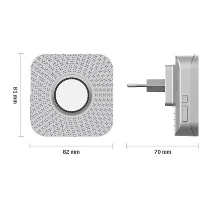 Set 2x campanello senza fili da presa, a energia cinetica, 230V, bianco