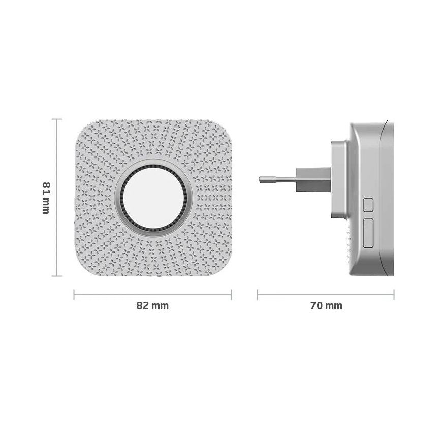 Set 2x campanello senza fili da presa, a energia cinetica, 230V, bianco