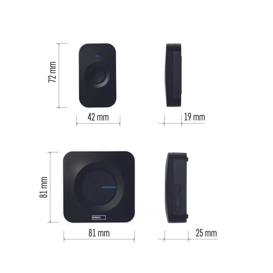 SET 2x Campanello wireless a batteria 3xAAA + 1xA23 IP56
