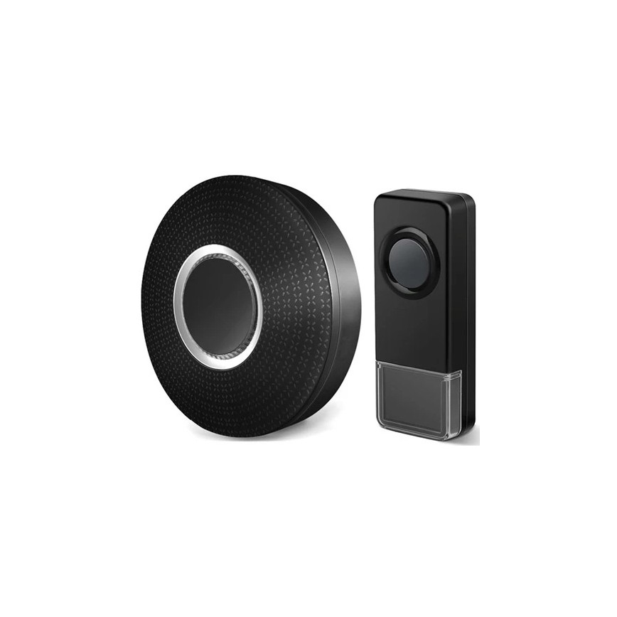 SET 2x Campanello wireless con spina integrata 230V 1xA23 IP55 nero