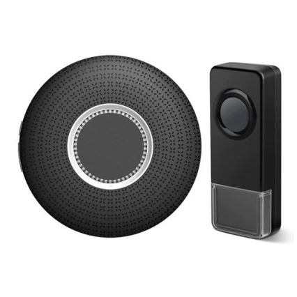 SET 2x Campanello wireless con spina integrata 230V 1xA23 IP55 nero