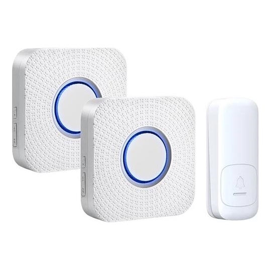 SET 2x Campanello wireless con spina integrata cinetico 230V bianco