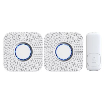 SET 2x Campanello wireless con spina integrata cinetico 230V bianco