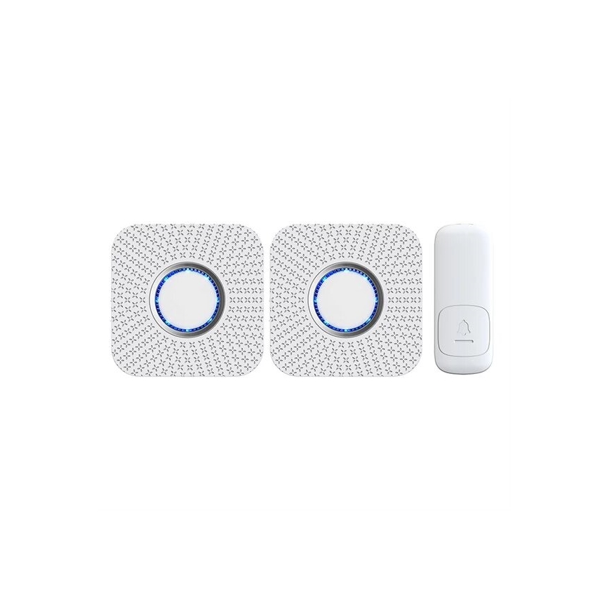 SET 2x Campanello wireless con spina integrata cinetico 230V bianco