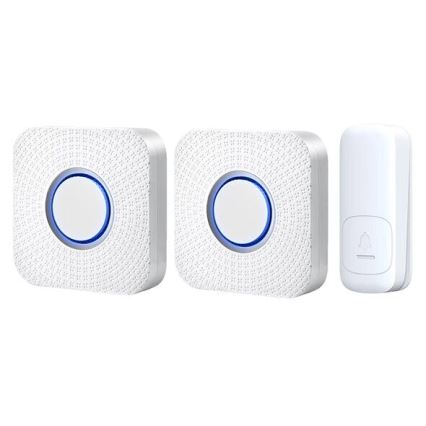 SET 2x Campanello wireless con spina integrata cinetico 230V bianco