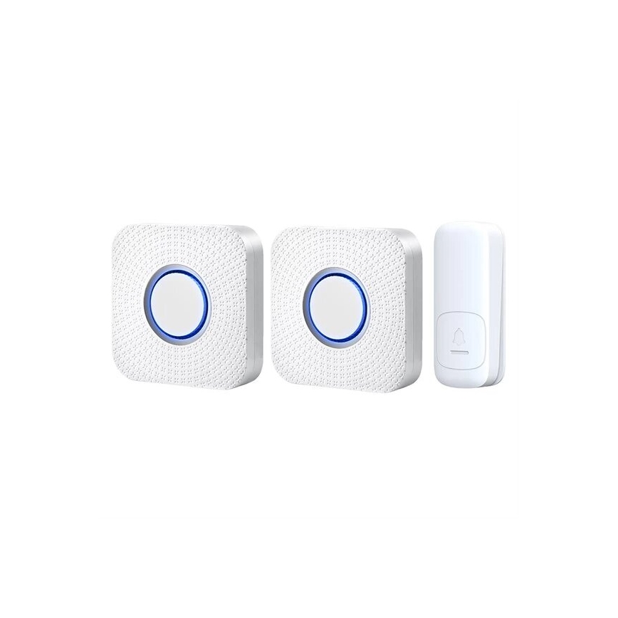 SET 2x Campanello wireless con spina integrata cinetico 230V bianco