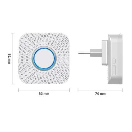 SET 2x Campanello wireless con spina integrata cinetico 230V bianco