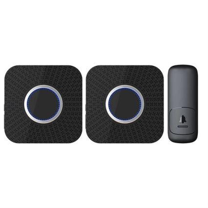 SET 2x Campanello wireless con spina integrata cinetico 230V nero