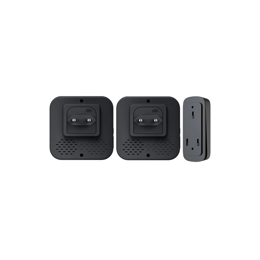 SET 2x Campanello wireless con spina integrata cinetico 230V nero
