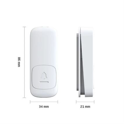 SET 2x Campanello wireless con spina integrata cinetico 230V nero