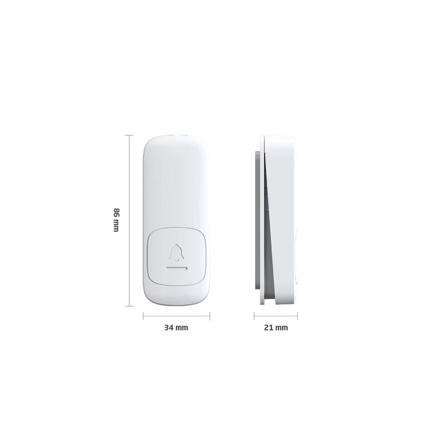 SET 2x Campanello wireless con spina integrata cinetico 230V nero