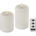 Set 2x candele LED, alimentazione 4xAA, con telecomando