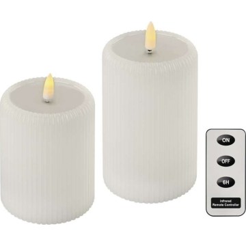 Set 2x candele LED, alimentazione 4xAA, con telecomando