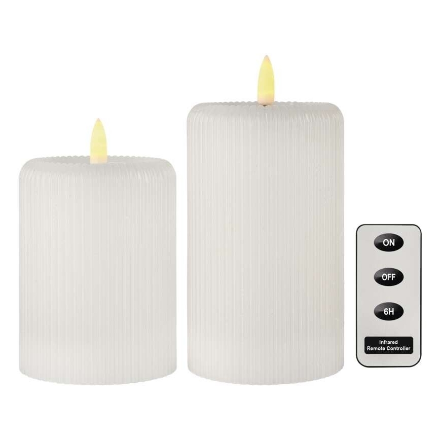 Set 2x candele LED, alimentazione 4xAA, con telecomando