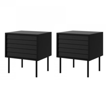 SET 2x Comodino CORTINA 51x45 cm nero