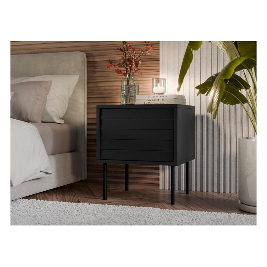 SET 2x Comodino CORTINA 51x45 cm nero