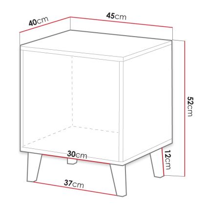 SET 2x Comodino VAMOS 52x45 cm marrone