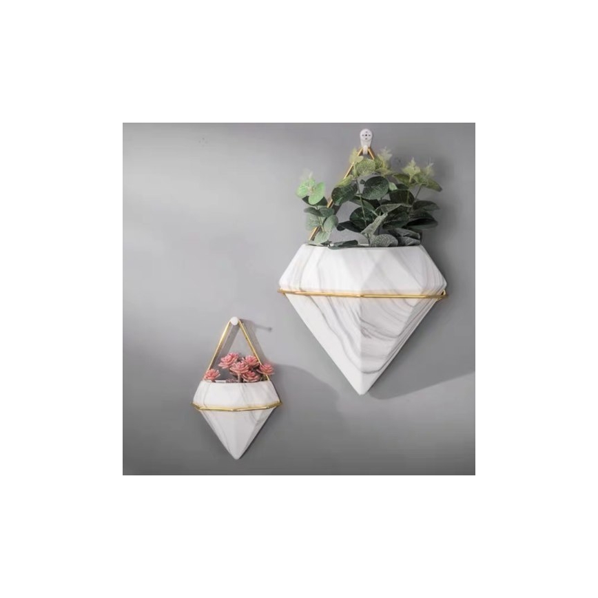 SET 2x Fioriera da parete SEMELA 23x20 cm oro
