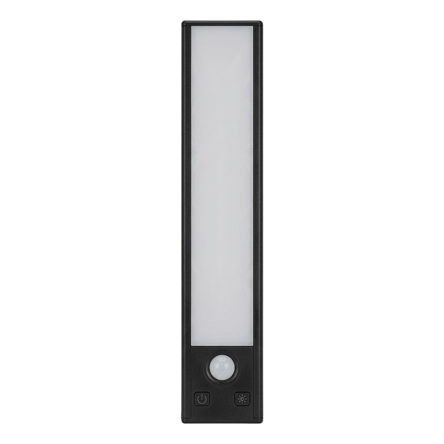 Set 2x illuminazione ricaricabile a LED per mobili con sensore di movimento e sensore crepuscolare VIRO LED/1,2W/3,7V 800 mAh 3000/4000/6500K 30 cm nero