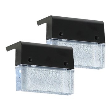 SET 2x Lampada da parete solare LED RGB LED/1W/1,2V 3500K IP65 600 mAh