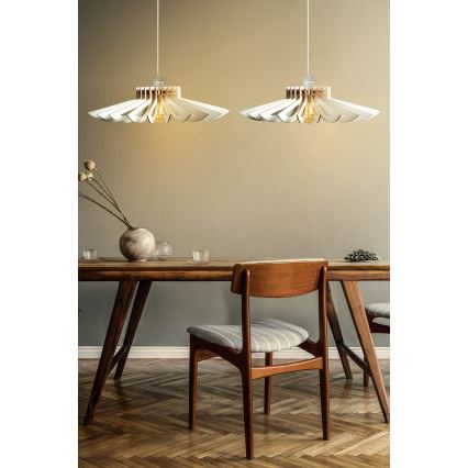 SET 2x Lampadario a sospensione con filo 1xE27/60W/230V bianco diametro 52 cm