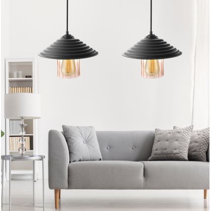 SET 2x Lampadario su corda  UFO 1xE27/60W/230V