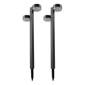 Set 2x lampade solari a LED 2xLED/1W/3,7V 1200 mAh 55 cm IP65 nere