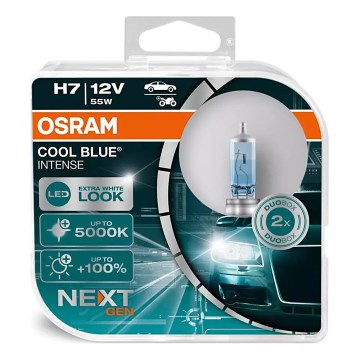 SET 2x Lampadina Auto COOL BLUE H7 PX26d/55W/12V 5000K - Osram
