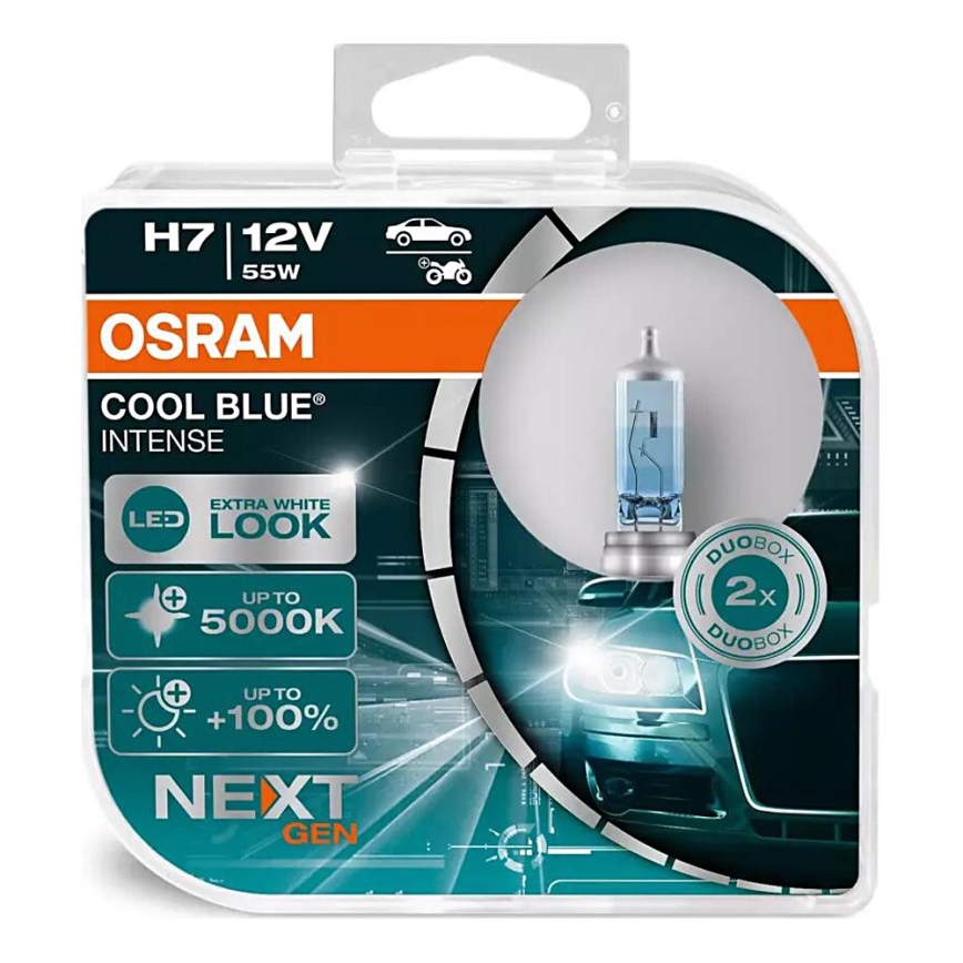 SET 2x Lampadina Auto COOL BLUE H7 PX26d/55W/12V 5000K - Osram