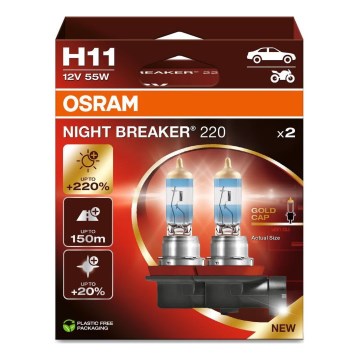 SET 2x Lampadina Auto NIGHT BREAKER H11 PGJ19-2/55W/12V - Osram